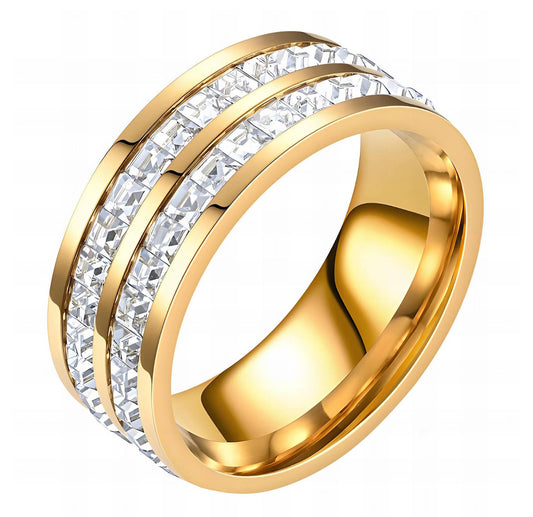 "Shine Through" Gold Ring with Cubic Zirconia