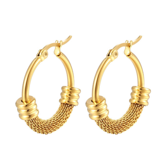 “Caught in a Golden Net” Earrings