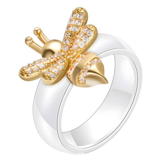 “Bee Yourself” Enamel Ring